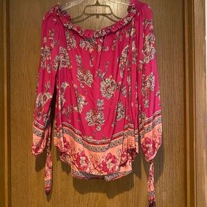 beachlunchlounge Pink Floral Blouse
